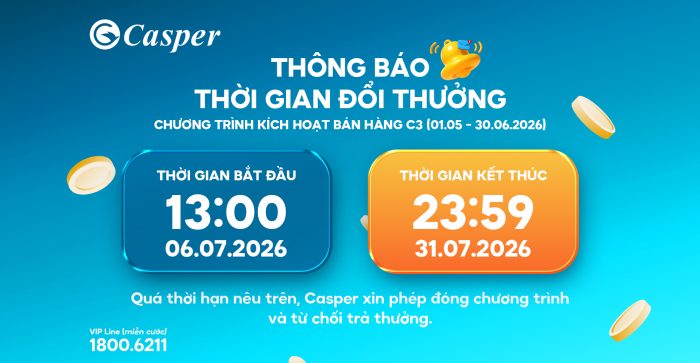 Thông báo thời gian đổi thưởng Chương trình kích hoạt bán hàng C3 (01/05-30/06/2026)